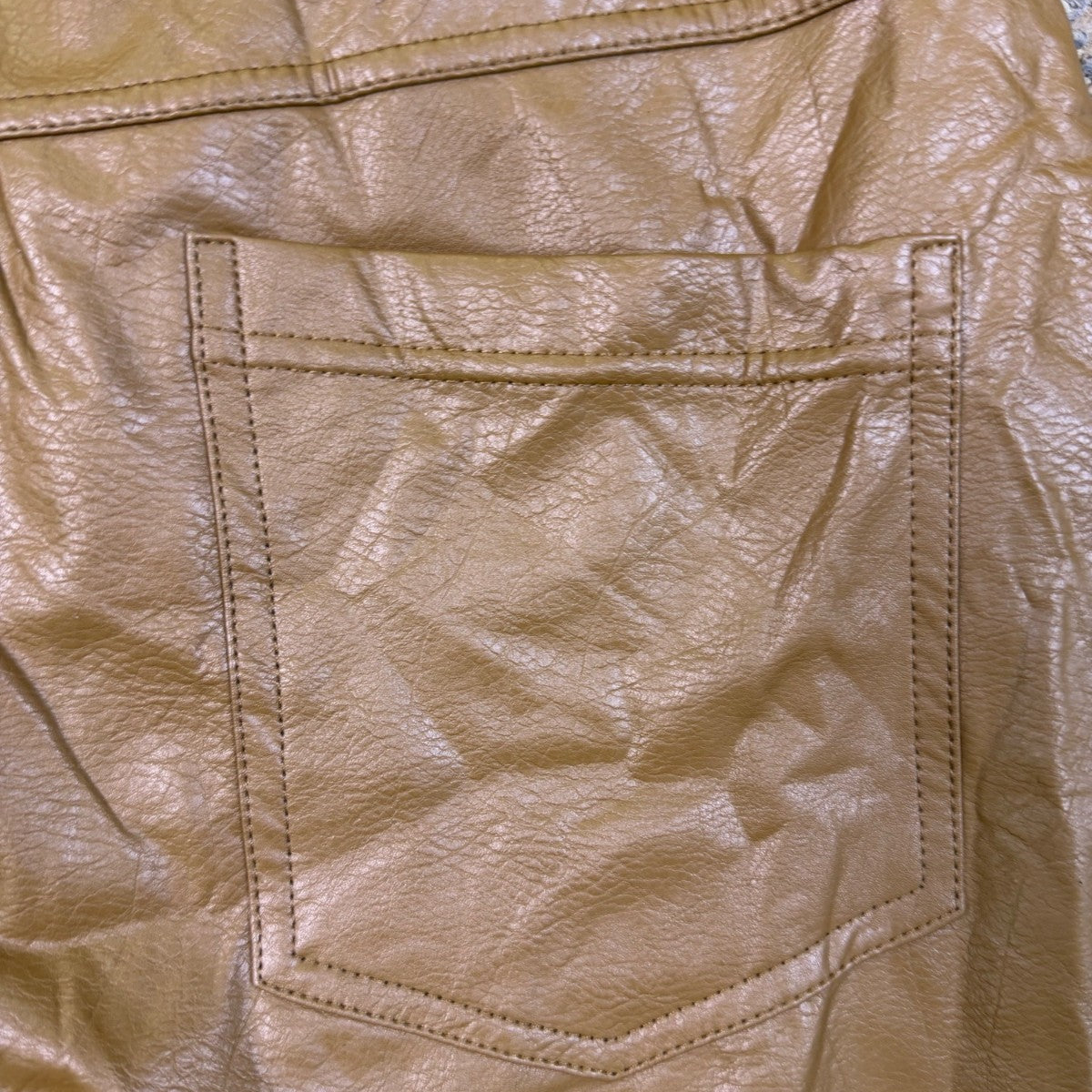Lysse Womens Brown Polyurethane Faux Leather Pants Chic Stretch Flared Design Sz
