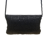 André Cellini Women’s Black Beaded Elegant Scallop Design Formal Crossbody Bag