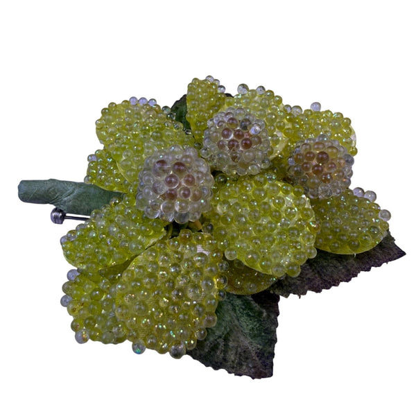 Karins Garden Womens Yellow Fabric & Beaded Daisy Brooch Pin Rock Sugar Design