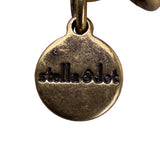 Stella & Dot Womens Gold Tone Brass Necklace With Smoky Crystals 