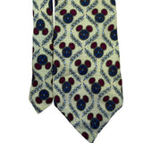 Disney Mens Gold 100% Silk Tie With Mickey Mouse Design Pattern