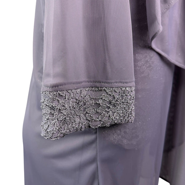 R&M Richards Womens Gray Polyester 3-Piece Jacket Top Pants Set Size 12 Formal W