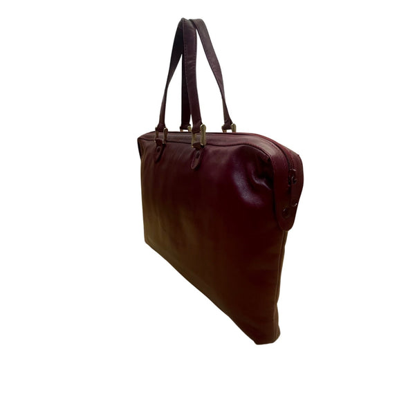 Woodward & Lothrop Women’s Burgundy Leather Made In Italy Suitcase Messenger Bag