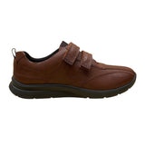 Hotter Men’s Brown Leather Dual-Fit Adhesive Strap Energise Casual Shoes Size 12