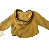 Lullaby Club Infant Yellow Hoodie Jacket With Brown Trim Size 3-6M- New