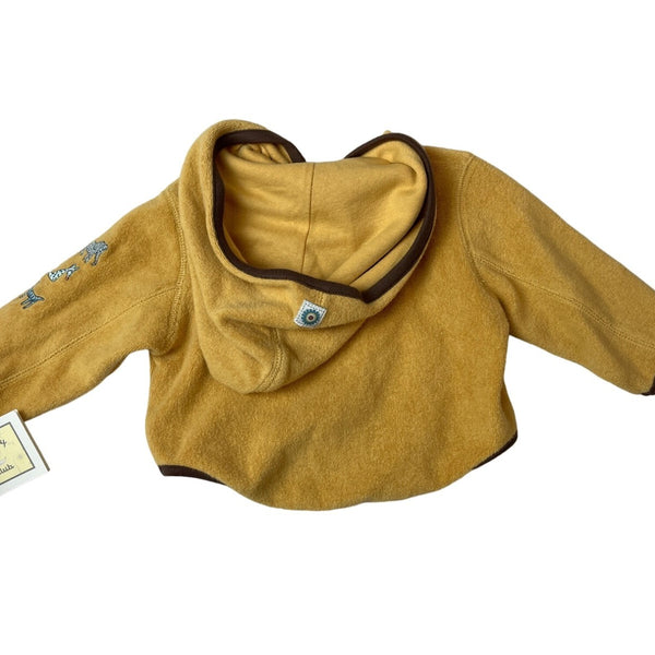Lullaby Club Infant Yellow Hoodie Jacket With Brown Trim Size 3-6M- New