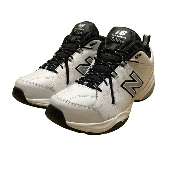 New Balance Men’s White & Black Leather 608v4 Memory Sole Training Shoes Size 9
