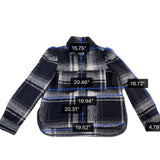 Gap Womens Plaid Shirt Jacket Black & White Button-Up Petite Recycled Sz XS