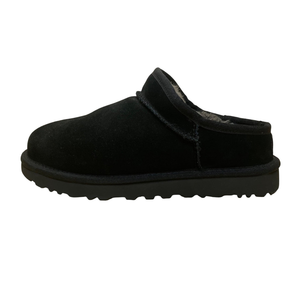 UGG Women’s Black Suede Cozetta Luxe Shearling Slip-On Mule Slippers Size 8