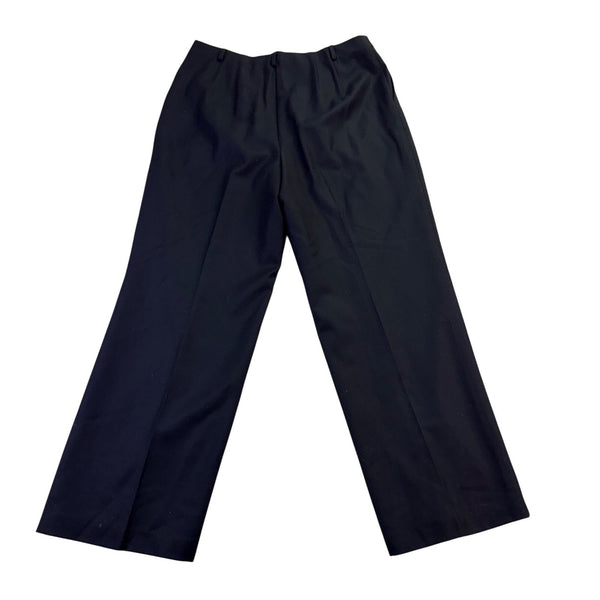 Talbots Womens Black Wool Blend Wide Leg Dress Pants Stretch High Rise Size 16