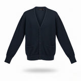 Bill Blass Mens Navy Cardigan Sweater V-Neck Casual Button Front Knit Sz L