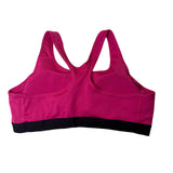 Nike Womens Pink Sports Bra Dri-Fit Medium Support With Black Trim Sz XL