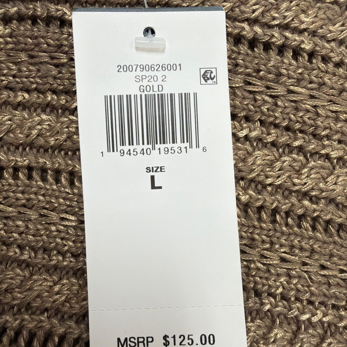Lauren Ralph Lauren Womens Tan Textured Knit Sweater Relaxed Fit Sz L