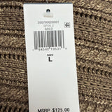 Lauren Ralph Lauren Womens Tan Textured Knit Sweater Relaxed Fit Sz L