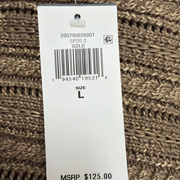Lauren Ralph Lauren Womens Tan Textured Knit Sweater Relaxed Fit Sz L