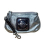 Kathy Van Zeeland Women’s Silver Metallic Logo Detail Small Wristlet Handbag
