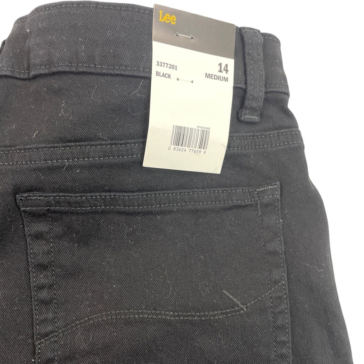 Lee Womens Relaxed Fit Mid-Rise Black Capri Jeans Size 14 - New