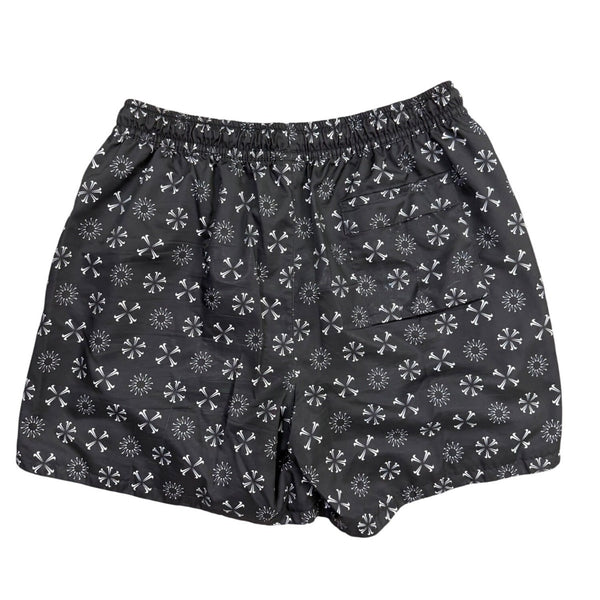 Nike Mens Black Running Shorts Lightweight Snowflake Pattern Drawstring Sz XL