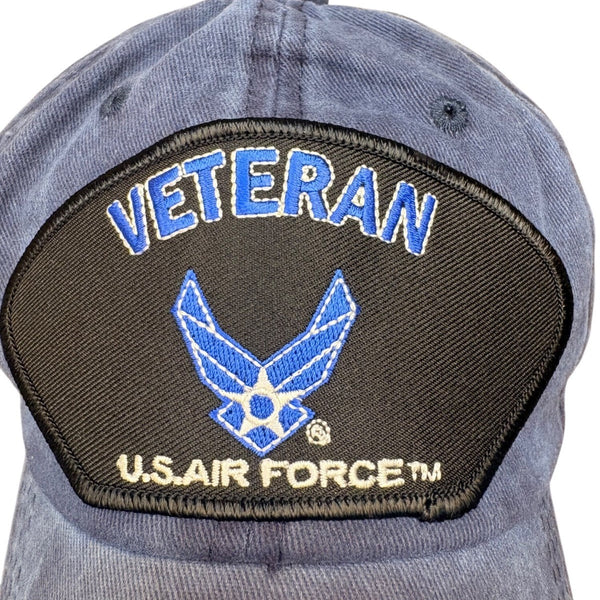 Veteran U.S. Air Force Adjustable Blue Baseball Cap Embroidered Patch