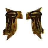 Christian  Women’s Gold Tone Black Rhinestone Clip-On Earrings Fashion Jewel