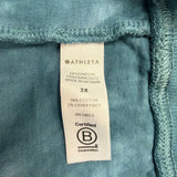 Athleta Womens Blue Tie Dye Cotton Hoodie Pullover Sweatshirt Size 2X