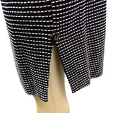 St. John Womens Black Knit Jacket & Skirt Set White Dotted Pattern Size  4 & 6