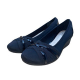 Cliffs By White Mountain Women’s Black Woven Detailing Bowie Wedge Flats Size 7M