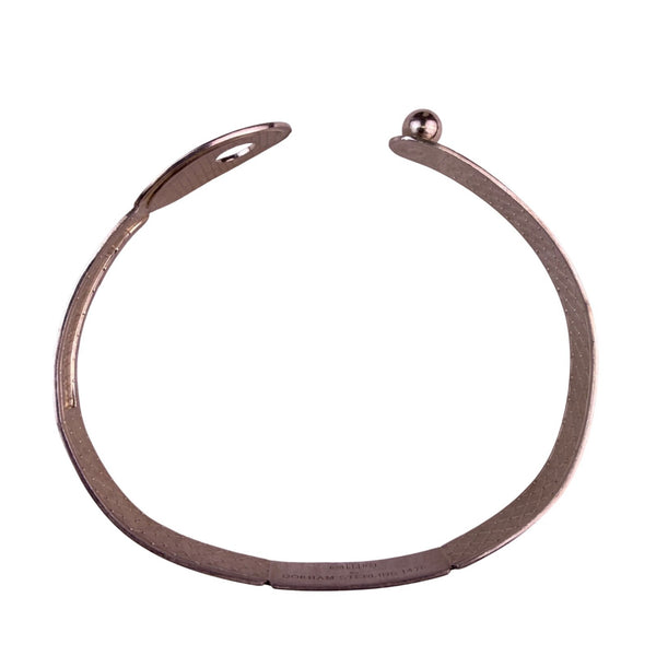 Vintage Gorham Womens Silver Tone Sterling Tennis Racquet Bangle Bracelet