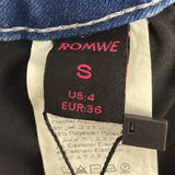 Romwe Womens Denim Shorts With Embroidered Back Pockets Sz S - New