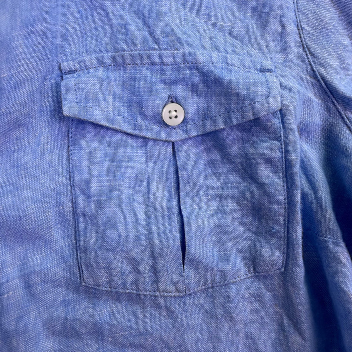 L.L.Bean Womens Blue Linen Button-Up Shirt Long Sleeve Casual Fit Size L