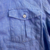 L.L.Bean Womens Blue Linen Button-Up Shirt Long Sleeve Casual Fit Size L
