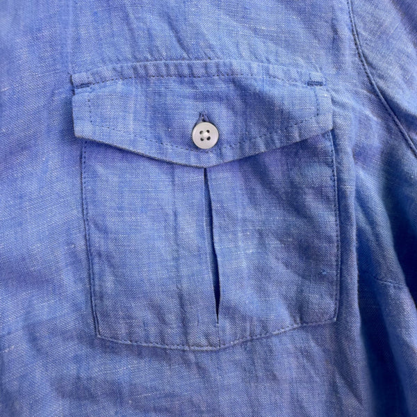 L.L.Bean Womens Blue Linen Button-Up Shirt Long Sleeve Casual Fit Size L
