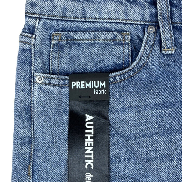 Simple Society Womens Straight Leg Distressed Denim Jeans Size 25 Premium Fabric