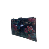 Lodis Women’s Black Multicolor Floral Print Leather RFID Snap Closure Wallet
