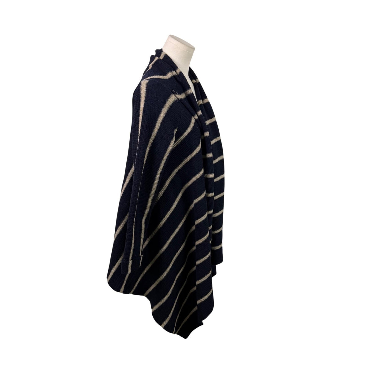 Zara Womens Navy Striped Open Front Cardigan Sweater Sz M