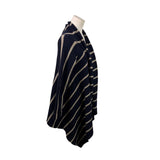 Zara Womens Navy Striped Open Front Cardigan Sweater Sz M