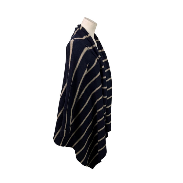 Zara Womens Navy Striped Open Front Cardigan Sweater Sz M