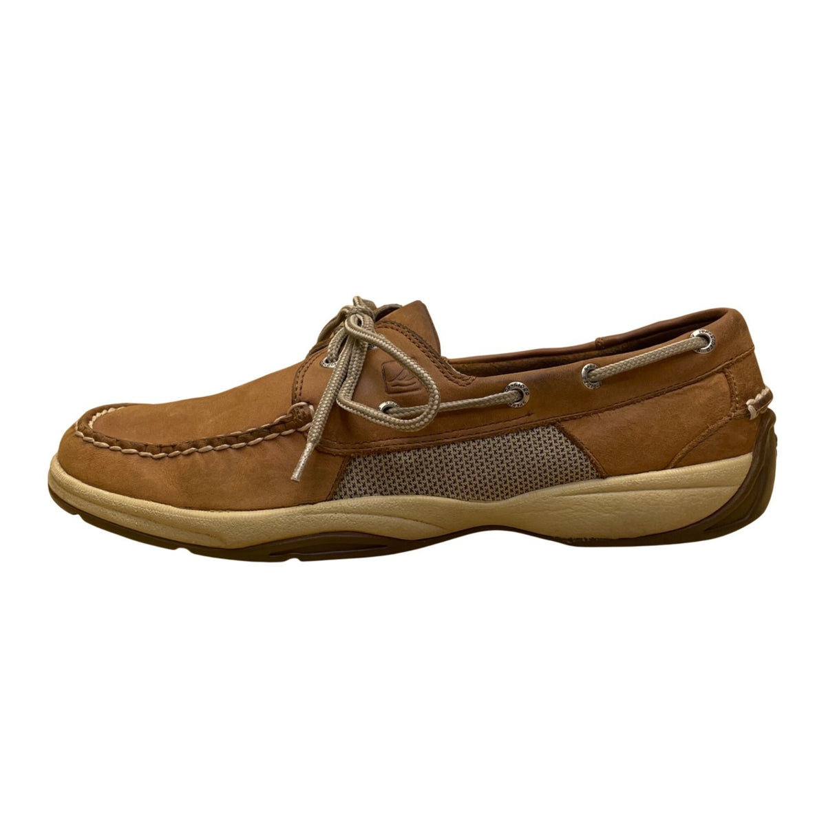 Sperry Men’s Brown Leather Mesh Panels Top-Sider Size 10M