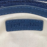 J.McLaughlin Women’s White & Blue Canvas Bamboo Handle Shoulder Bag