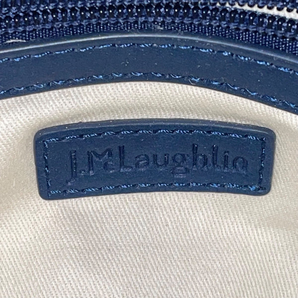 J.McLaughlin Women’s White & Blue Canvas Bamboo Handle Shoulder Bag