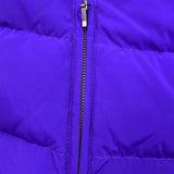 Talbots Womens Purple Puffer Vest Lightweight With Ruffle Zip Front Size L