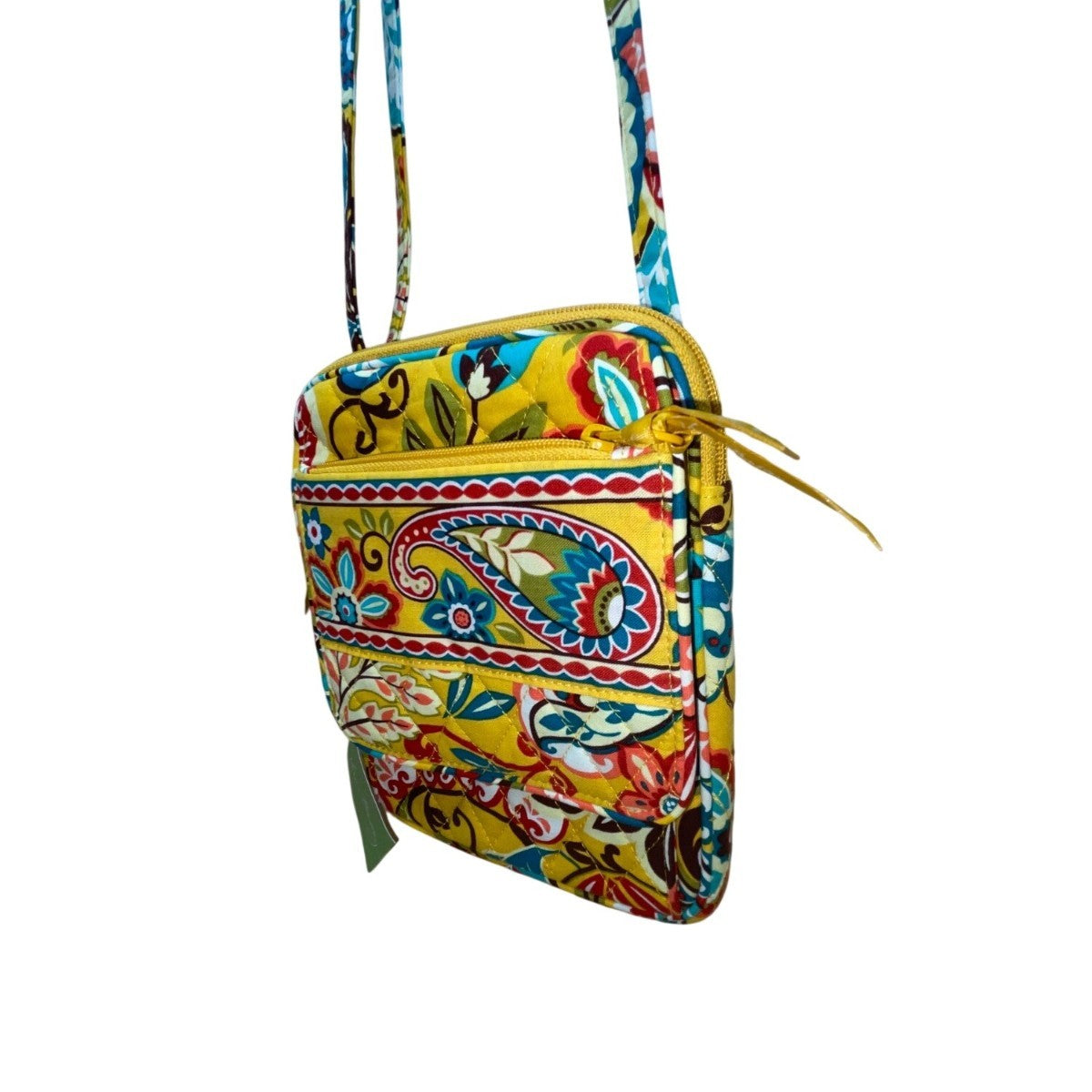 Vera Bradley Women’s Yellow Quilted Adjustable Strap Mini Hipster Crossbody Bag