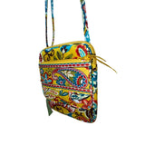 Vera Bradley Women’s Yellow Quilted Adjustable Strap Mini Hipster Crossbody Bag