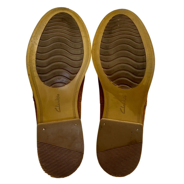 Clark’s Women’s Tan Suede Edenvale Page Slip-On Ankle Boots Size 9M
