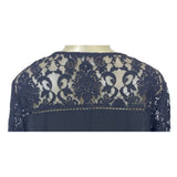 Chico’s Women's Black Long Sleeve Floral Mesh Shirt Sz 1