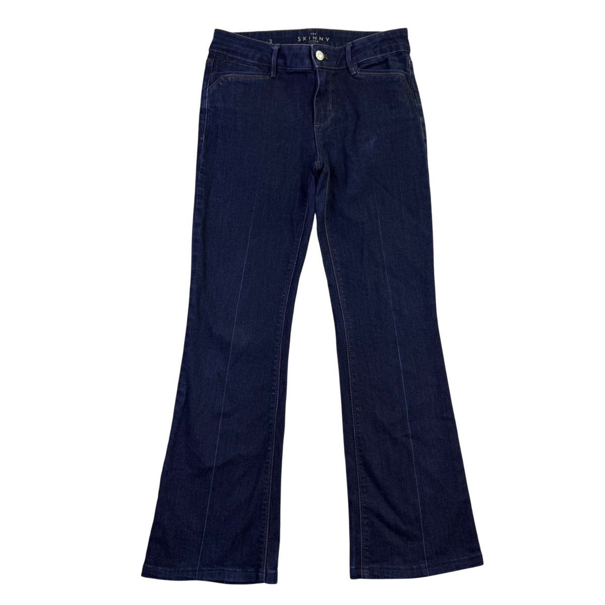 White House Black Market Womens Dark Blue Denim Skinny Flare Jeans Size 2