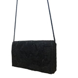 Lord & Taylor Women’s Black Beaded Floral Design Shoulder Strap Evening Clutch