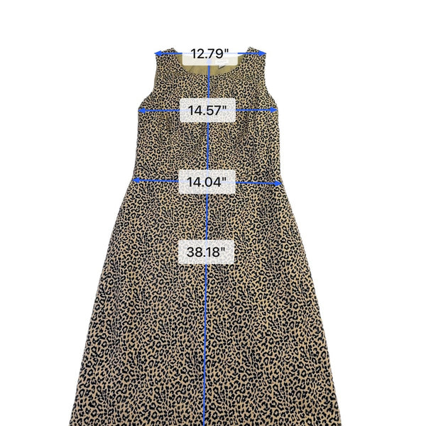 J. Crew Womens Tan Animal Print Cotton A-Line Sleeveless Dress Size 4 
