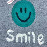 The Greii M Sleeveless Grey Knit Sweater With Smile Face Graphic New
