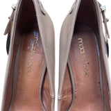 Moda In Pelle Women’s Beige Patent Faux Leather Metallic Accent Heels Size EU39